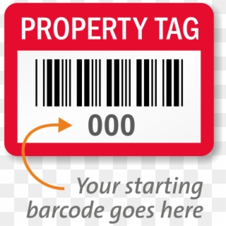 Property Tag Barcode Numbered Labels - 0000 Barcode, HD Png Download