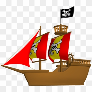 Pirate Boat Sail Public Domain Ship - Pirate Sail Clip Art, HD Png Download