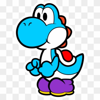 Yoshi Clipart Light Blue - Super Paper Mario Yoshi, HD Png Download