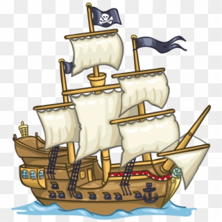 Pirate Ship - Pirat Boat Cartoon .png, Transparent Png
