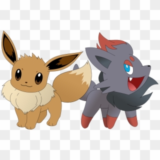 Is This Your First Heart - Pokemon Zorua And Eevee, HD Png Download
