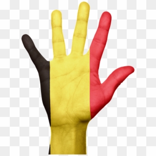 Belgium Flag Hand National Fingers Patriotic - Belgium Flag Hand, HD Png Download
