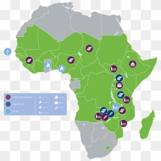 Africa Map Icons And Key Updated - Africa Map Black Png, Transparent Png