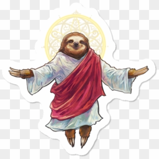 Sloth Jesus Sticker, HD Png Download