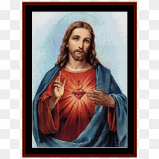 Sacred Heart Of Jesus - Jesus Christ Images With Cross Stitch, HD Png Download