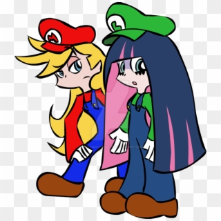 Panty And As Mario Luigi By Colossalstinker - Panty And Stocking Mario, HD Png Download
