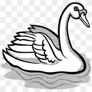Clip Art Swan Black And White, HD Png Download