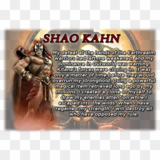 Shao Kahn's Bio - Mortal Kombat, HD Png Download