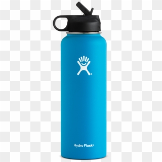 Hydro Flask 40oz Wide Mouth Vacuum Insulated Stainless - Black Hydro Flask With Straw, HD Png Download