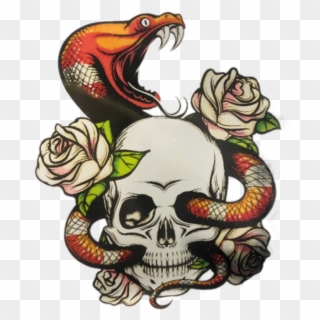 #stickergang #snake #skull #slither #rose #flower #venom, HD Png Download