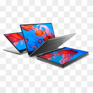 Three Dell Xps 13 2 In 1s, Opened Inverted, Open And - Dell Xps 13 9365, HD Png Download