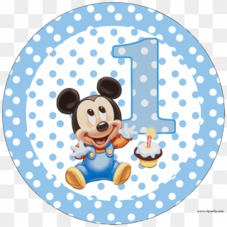Circle Birthday Mickey Clipart Png - 1st Birthday Mickey Mouse Png, Transparent Png