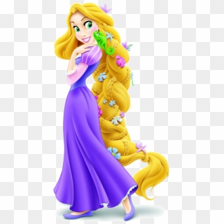 Rapunzel And Pascal The Chameleon - Purple Dress Cartoon Character, HD Png  Download - 571x1024(#4828669) - PngFind