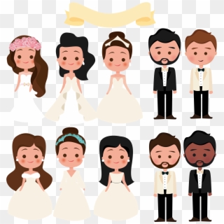 Invitation Euclidean Vector Bride Engagement Dress - Wedding Man Cartoon Png, Transparent Png