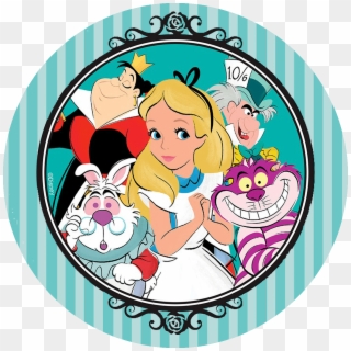24 Disney Alice In Wonderland Stickers Labels For Bag - Alice In Wonderland Edible, HD Png Download