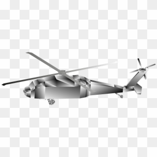 This Free Icons Png Design Of 3d Low Poly Blackhawk - Grayscale Helicopter, Transparent Png