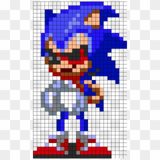 Sonic Exe Play With Me Perler Bead Pattern / Bead Sprite - Pixel Art Sonic Exe, HD Png Download