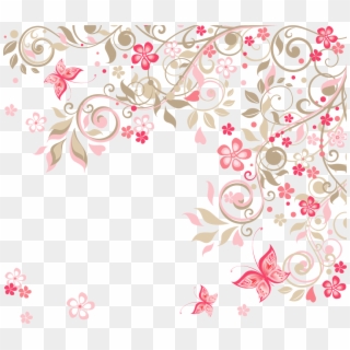 Flower Background Clipart - Pink Floral Background Png, Transparent Png