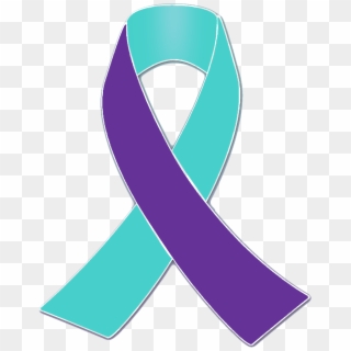 Purple And Turquoise Awareness Ribbon - Purple And Teal Ribbon Meaning, HD Png Download