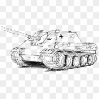 Tank Arta Sketch Of The Jadgpanther That My Girlfriend - Churchill Tank, HD Png Download
