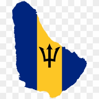 Flag-map Of Barbados - Barbados Flag And Map, HD Png Download