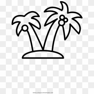 Palm Tree Coloring Page, HD Png Download