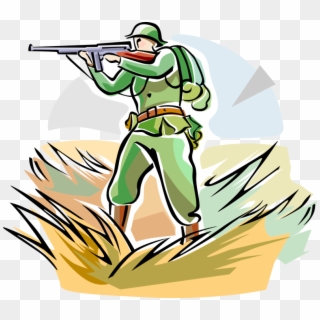 Vector Illustration Of World War One Wwi Soldier With - Ww1 Soldier With Gun, HD Png Download