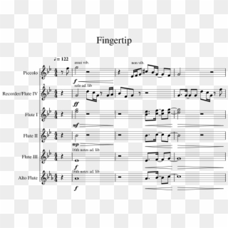 Fingertip Sheet Music For Flute, Piccolo, Recorder - We No Speak Americano Sheet, HD Png Download