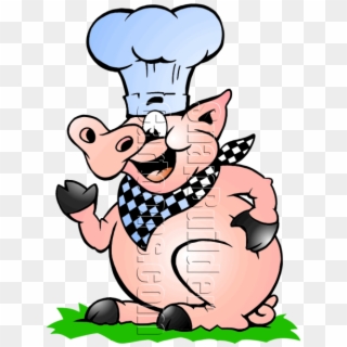 Chef Pig Bbq Mascot Logo - Cooking, HD Png Download