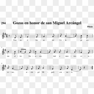 Gozos En Honor De San Miguel Arcángel Sheet Music For - Sheet Music, HD Png Download