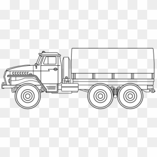 Army Automotive Car Cargo Draw Png Image - Draw A Military Truck, Transparent Png