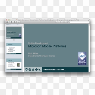 Mobile Development Microsoft Mobile Platforms Rob Miles - Microsoft Mvp, HD Png Download
