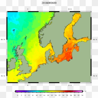 Severe-weather - Eu - North Sea Average Sea Temperature Summer, HD Png Download