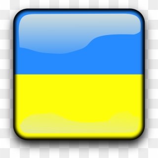 Ukraine Flag Country Nationality Square Button, HD Png Download