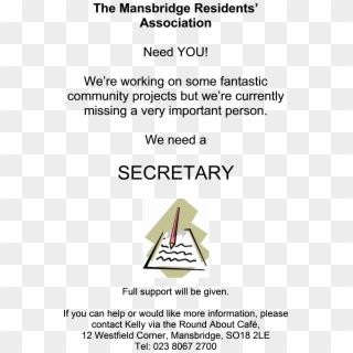 Mansbridge Residents Secretary - Pen And Paper, HD Png Download