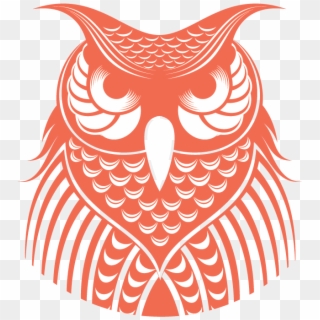 Day Owl Logo Owl Icon In Salmon - Owl Vector, HD Png Download