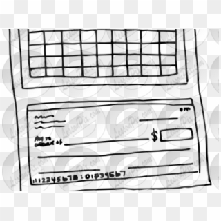 Checkbook Cliparts - Line Art, HD Png Download