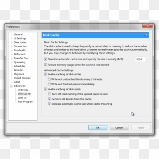 0ziigzv - Utorrent Disk Cache Settings, HD Png Download