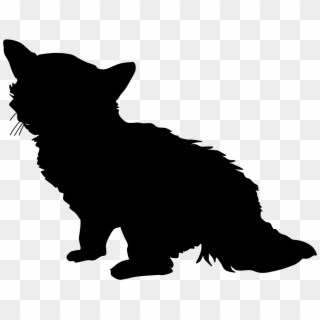 Related Pictures Silhouette Of Kitten Png Black Cat - Illustration, Transparent Png