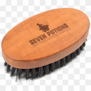 Oval Shaped Pear Wood With Natural Boar Bristles Seven - Boar Beard Brush, HD Png Download