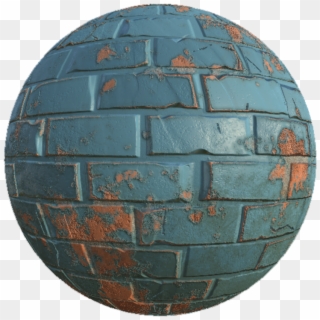Damaged Painted Brick Wall - Sphere, HD Png Download