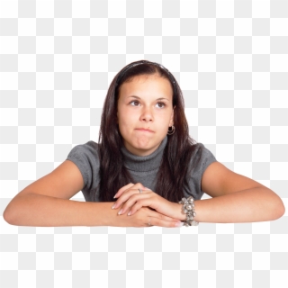 Download Young Girl Thinking Transparent Png Image - Girl Png, Png Download