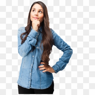 Thinking Woman Png Hd - Adolescente Pensativa, Transparent Png