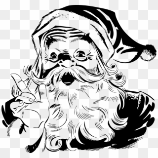 Source - Santa Claus Black And White, HD Png Download