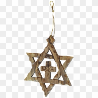 Olivewood Messianic Star Of David Ornament - Christmas Ornament, HD Png Download