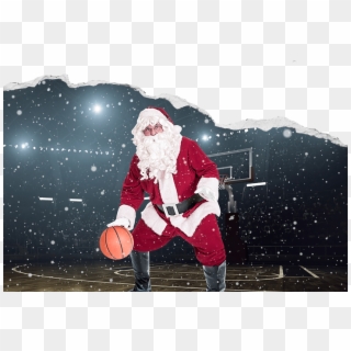 Santa Playing Basketball - Santa Claus, HD Png Download