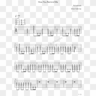How You Remind Me -nickelback吉他谱 - Sheet Music, HD Png Download