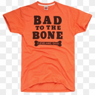 Homage Cleveland Browns Bad To The Bone Football T-shirt - Dodge And Burn Shirt, HD Png Download