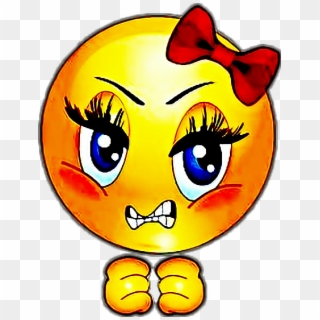 ##depression #mood #angery #emjoi #girl - Emoji Angry Girl Face, HD Png Download