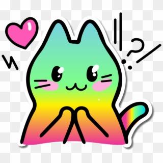 #colorful #cute #cat #meow #love #emjoi #wow #sticker - Stickeroid Cute Png, Transparent Png